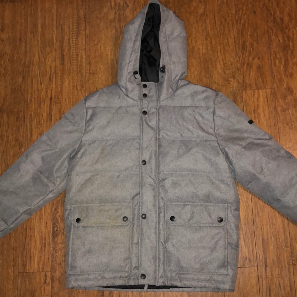American Eagle Men’s Gray Winter Puff Coat (Large)